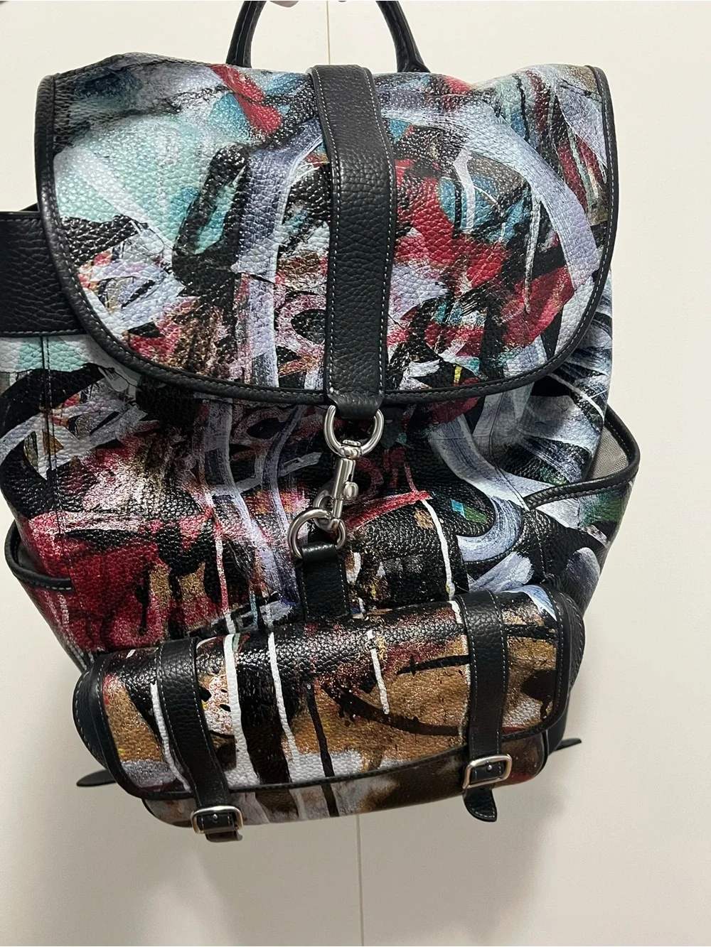 Coach Mint+SERF CLD676 Leather Multicolor Backpack Women's Mens KNB1563 Grafitti
